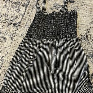 LOFT Black and White Gingham Mini Dress